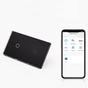 Intrerupator simplu + simplu smart WIFI fara NUL cu touch (tactil) din sticla 1000W Tosyco compatibil cu Tuya, Google Home, Amazon Alexa