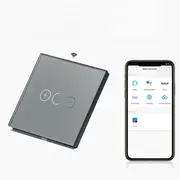 Intrerupator dimabil smart Zigbee cu NUL cu touch (tactil) din sticla 500W Tosyco compatibil cu Tuya, Google Home, Amazon Alexa