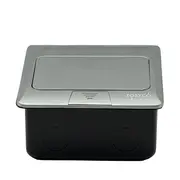 Priza dubla incastrabila in pardoseala, pop-up, din aluminiu, Tosyco