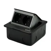 Priza dubla incastrabila in pardoseala, pop-up, din aluminiu, Tosyco