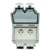 Priza schuko dubla pentru exterior IP66 Tosyco