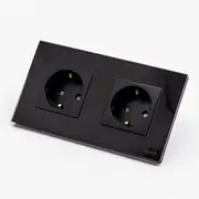 Priza schuko dubla cu rama din sticla Tosyco