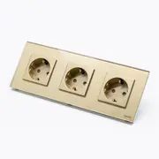 Priza schuko tripla cu rama din sticla Tosyco