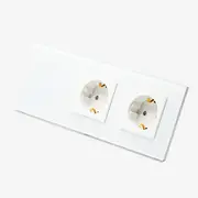 Intrerupator triplu cu touch (tactil) 1000W + priza schuko dubla cu rama din sticla Tosyco