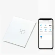 Intrerupator dimabil simplu smart WIFI cu NUL cu touch (tactil) din sticla 120W Tosyco ECO compatibil cu Tuya, Google Home, Amazon Alexa