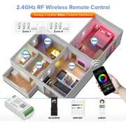 Controler banda LED RGBCCT SMART WIFI C05W Tosyco compatibil cu Tuya, Google Home, Amazon Alexa
