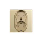 Priza schuko dubla pentru o doza cu rama din sticla Tosyco