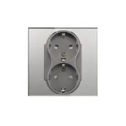 Priza schuko dubla pentru o doza cu rama din sticla Tosyco