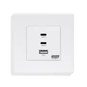 Priza incarcator Fast Charge GaN 65W 1x USB Type-A 2x Type-C cu rama din plastic Tosyco