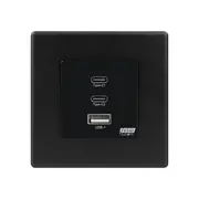 Priza incarcator Fast Charge GaN 65W 1x USB Type-A 2x Type-C cu rama din plastic Tosyco