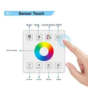 Controler banda LED RGB 5-24V 30A + Telecomanda touch tip intrerupator Tosyco