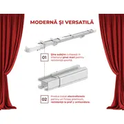Kit sina pentru perdele / draperii extensibila 1.8m-3m automarizare cu motor electric smart WIFI MP82 Tosyco si telecomanda compatibil cu Tuya, Google Home, Amazon Alexa