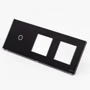 Panou intrerupator simplu touch + priza dubla din sticla Tosyco