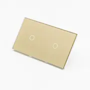Panou intrerupator simplu + simplu cu touch (tactil) din sticla Tosyco