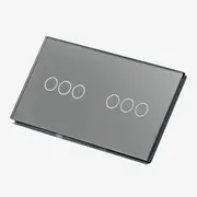 Intrerupator triplu + triplu cu touch (tactil) din sticla 1000W Tosyco