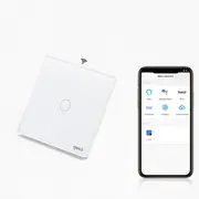 Intrerupator simplu smart WIFI fara NUL cu touch (tactil) din sticla 1000W Tosyco compatibil cu Tuya, Google Home, Amazon Alexa