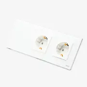Intrerupator simplu cu touch (tactil) 1000W + priza schuko dubla cu rama din sticla Tosyco
