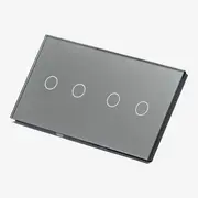 Panou întrerupător dublu + dublu cu touch (tactil) din sticlă Tosyco