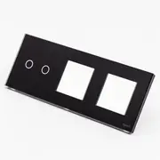 Panou intrerupator dublu touch + priza dubla din sticla Tosyco