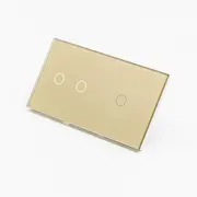 Panou intrerupator dublu + simplu cu touch (tactil) din sticla Tosyco