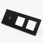 Panou intrerupator simplu touch + priza dubla din sticla Tosyco