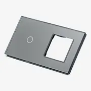 Panou intrerupator simplu touch + priza simpla din sticla Tosyco