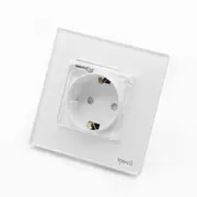 Priza schuko cu capac protectie cu rama din sticla Tosyco