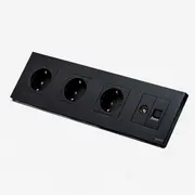 Priza schuko tripla + TV + LAN  cu rama din plastic Tosyco