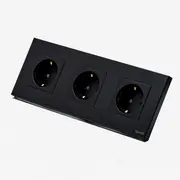 Priza schuko tripla cu rama din plastic Tosyco