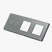 Panou intrerupator dublu touch + priza dubla din sticla Tosyco