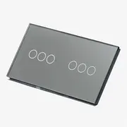Panou intrerupator triplu + triplu cu touch (tactil) din sticla Tosyco