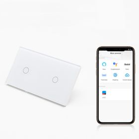 Intrerupator simplu + simplu smart WIFI fara NUL cu touch (tactil) din sticla 1000W Tosyco compatibil cu Tuya, Google Home, Amazon Alexa