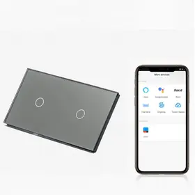 Intrerupator simplu + simplu smart WIFI fara NUL cu touch (tactil) din sticla 1000W Tosyco compatibil cu Tuya, Google Home, Amazon Alexa