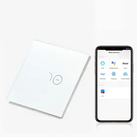 Intrerupator dimabil smart Zigbee cu NUL cu touch (tactil) din sticla 500W Tosyco compatibil cu Tuya, Google Home, Amazon Alexa