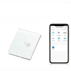 Intrerupator draperie / jaluzele smart Zigbee cu touch (tactil) din sticla 600W Tosyco compatibil cu Tuya, Google Home, Amazon Alexa
