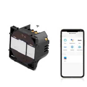Modul intrerupator simplu smart Zigbee fara NUL cu touch (tactil) din sticla 1000W Tosyco compatibil cu Tuya, Google Home, Amazon Alexa