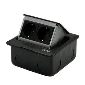 Priza dubla incastrabila in pardoseala, pop-up, din aluminiu, Tosyco