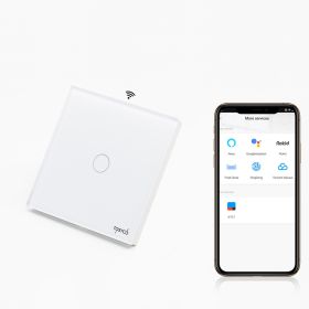 Intrerupator simplu smart WIFI cu NUL cu touch (tactil) din sticla 600W Tosyco ECO compatibil cu Tuya, Google Home, Amazon Alexa