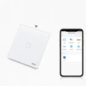 Intrerupator simplu smart Zigbee fara NUL cu touch (tactil) din sticla 1000W Tosyco compatibil cu Tuya, Google Home, Amazon Alexa,