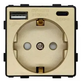 Modul priza schuko + Usb Type C + Usb Type A 2.4A