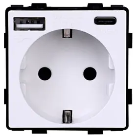 Modul priza schuko + Usb Type C + Usb Type A 2.4A