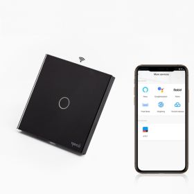 Intrerupator simplu smart Zigbee fara NUL cu touch (tactil) din sticla 1000W Tosyco compatibil cu Tuya, Google Home, Amazon Alexa,