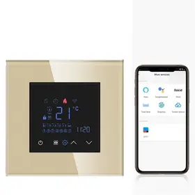 Termostat ambiental pentru centrala termica smart Zigbee Tosyco compatibil cu Tuya, Google Home, Amazon Alexa