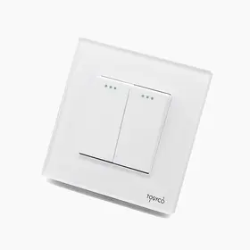 Intrerupator dublu cap scara mecanic cu rama din sticla Tosyco