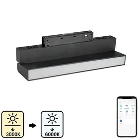 Proiector liniar orientabil sina magnetica 12W 3000K + 6000K 22cm 48V DC 960Lm 120° Ra≥90 Smart Zigbee Tosyco