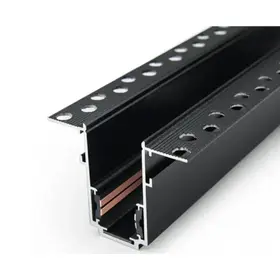 Sina magnetica montaj incastrat pe rigips, aluminiu, 3M Negru Tosyco