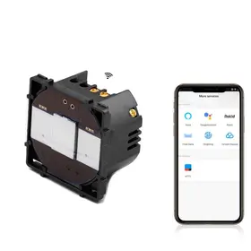 Modul intrerupator simplu smart WIFI cu NUL cu touch (tactil) din sticla 1000W Tosyco compatibil cu Tuya, Google Home, Amazon Alexa