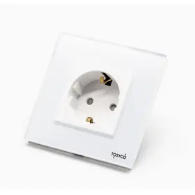 Priza schuko simpla cu rama din sticla Tosyco