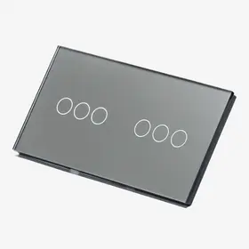 Intrerupator triplu + triplu cu touch (tactil) din sticla 1000W Tosyco