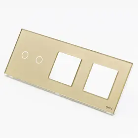 Panou intrerupator dublu touch + priza dubla din sticla Tosyco